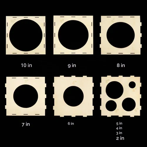 Vista 4 de Auihiay Cubo de madera plegable de 2 a 10 pulgadas (9 agujeros) Herramienta de medición de tamaño de globo para decoraciones de globos, arcos