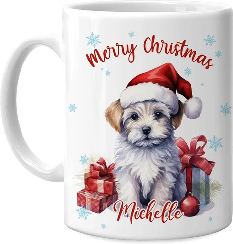 Vista 14 de Hyturtle Regalos personalizados para amantes de los osos – Taza de café de cerámica con nombre personalizado de oso con sombrero de Papá Noel