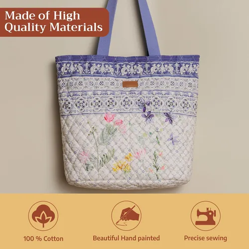 Vista 3 de Bolsas de compras Maison d' Hermine Bolsa de lona acolchada con bolsillos con cremallera Bolso pequeño reutilizable Bolsa de comestibles