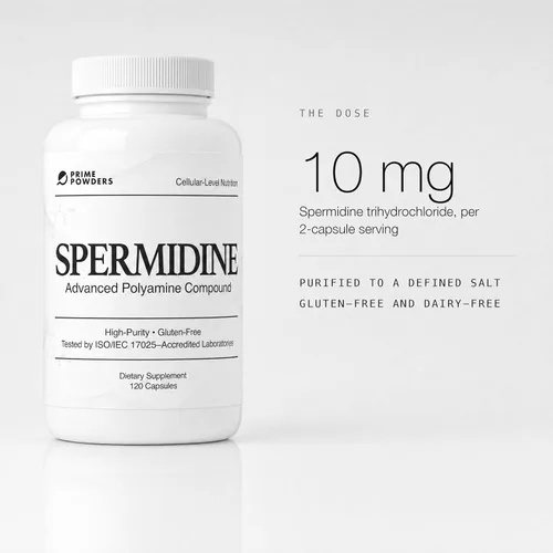 Vista 2 de Prime Powders Cápsulas de espermidina sin gluten, concentración 99%, 100 veces más potentes que el extracto de germen de trigo para soporte