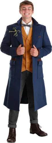 Vista 6 de Fantastic Beasts - Chaqueta de tritón para hombre, abrigo azul de Harry Potter, disfraz de Halloween