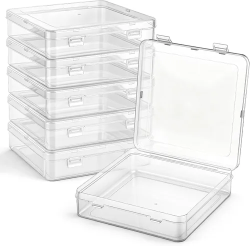 Vista 20 de 6 piezas de mini contenedores de almacenamiento de cuentas de plástico transparente para recolectar artículos pequeños, cuentas, joyas, tarjetas