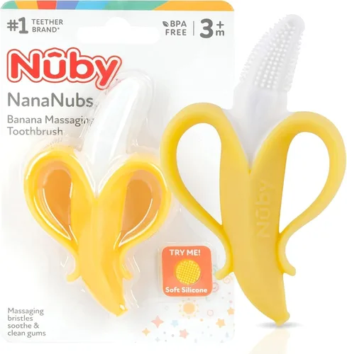 Vista 9 de Nuby Nananubs Banana - Mordedor de masaje Rosa