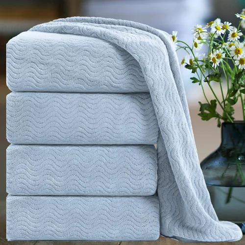 Vista 22 de Smuge Juego de toallas de baño texturizadas ultrasuaves de 8 piezas para baño, ducha, piscina, cocina, secado rápido, ligeras y altamente