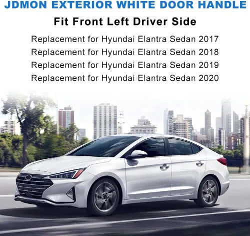 Vista 2 de JDMON Repuesto para manija de puerta exterior blanca Hyundai Elantra Sedan 2017 2018 2019 2020 Reemplazo para 82652-F0010 82651-F0010 82651-F2010