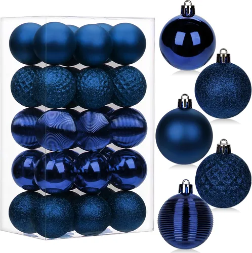 Vista 12 de 30 piezas de adornos de bola de árbol de Navidad irrompibles negros para decoración navideña