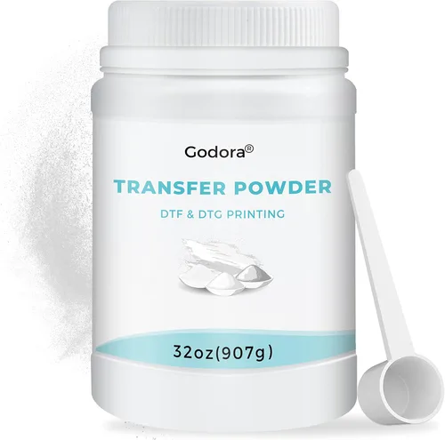 Vista 4 de Godora DTF - Adhesivo termofusible de transferencia digital blanco en polvo para prendas de color negro u oscuro, transferencia pretratamiento
