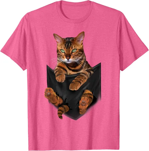 Vista 28 de Camiseta de bolsillo con estampado de tigre y gato Negro