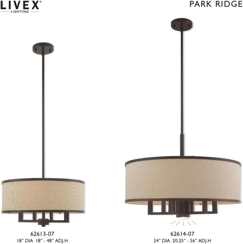 Vista 6 de Livex Lighting 62614-48 Park Ridge - Lámpara de araña de 6 luces, pintada a mano con hoja de oro antigua