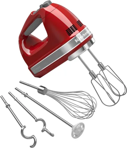 Vista 2 de KitchenAid Batidora de mano de 9 velocidades + paquete de batidora de mano con cable de velocidad variable Rojo imperio