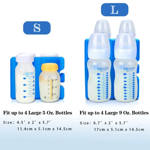 Vista 2 de Teamoy Paquete de hielo de leche materna, bolsa de hielo en botella para almacenamiento de leche materna y lactancia materna, mamá trabajadora