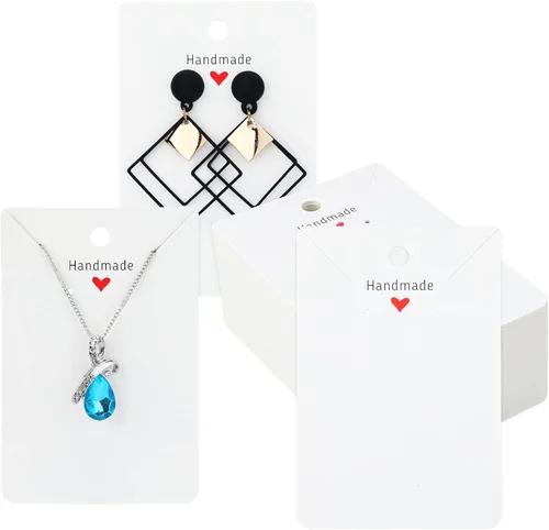 Vista 7 de joycraft 100 tarjetas negras para aretes, collares, tarjetas de exhibición de aretes de papel, tarjetas de joyería personalizadas para vender