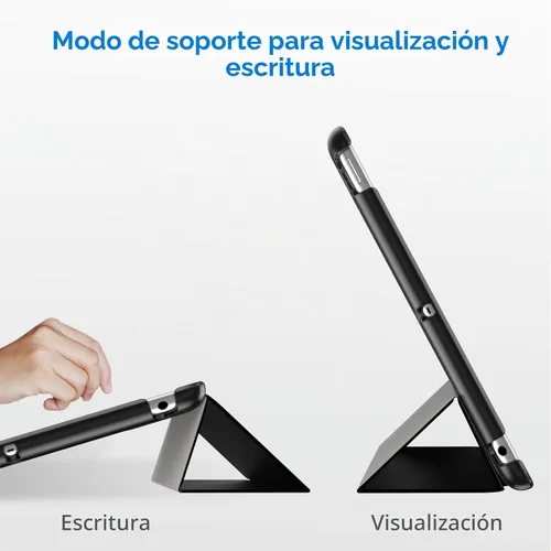 Vista 5 de JETech - Funda para iPad mini 3/2/1 (2014/2013/2012), color negro Diseño trasero translúcido delgado, soporte de tres pliegues, encendido