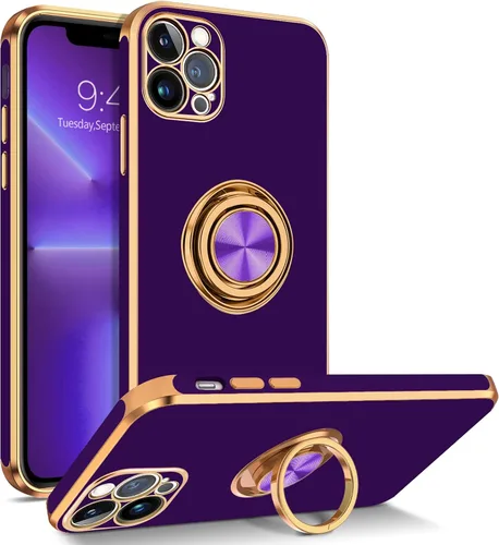 Vista 14 de BENTOBEN Funda para iPhone 13 Pro, iPhone 13 Pro, ajuste delgado, soporte de anillo de 360°, atril, soporte magnético para automóvil, soporte