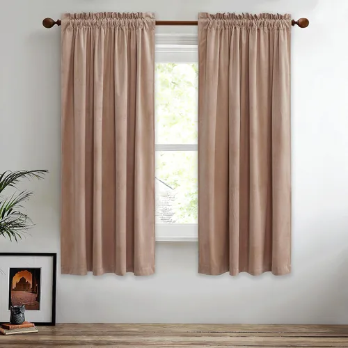 Vista 72 de StangH Cortinas de terciopelo rojo de 42 x 84 pulgadas de lujo, con aislamiento térmico, divisores de habitación, decoración navideña del hogar