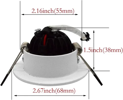 Vista 3 de Foco LED Downlight 110V regulable 3WCOB CRI80 Lámpara LED de 2 pulgadas, luces de abajo, ajustable, accesorio de iluminación empotrada e iluminación