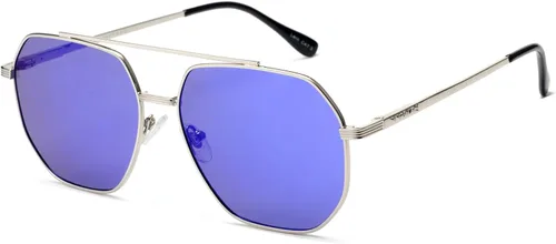 Vista 6 de VIVIENFANG Gafas de sol de aviador polarizadas hexagonales retro para mujeres y hombres, UV400 con tonos cuadrados flexibles de metal VF2207
