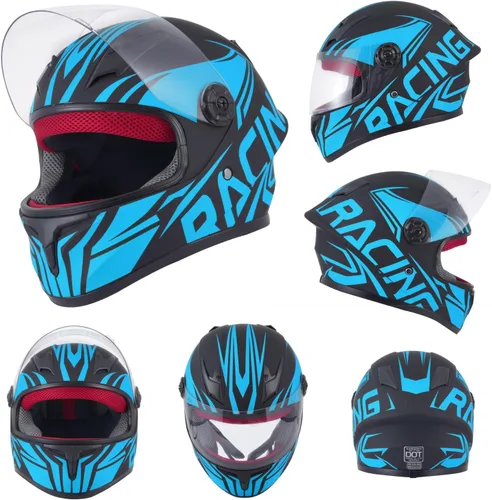 Vista 7 de Casco de motocicleta de cara completa para niños, casco de motocicleta para niños, motocross, ATV, motocross, 4 ruedas, Street Racing Offroad, casco