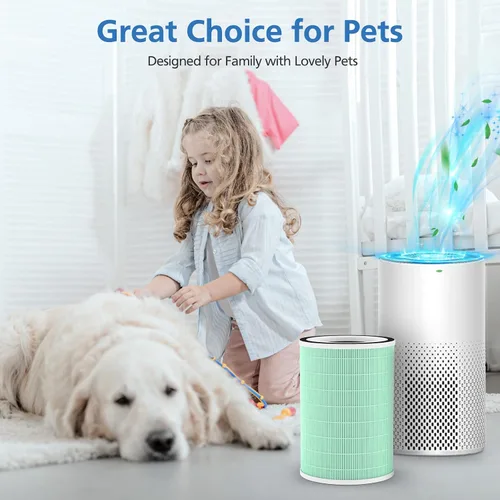 Vista 5 de Paquete de 2 filtros HEPA verdaderos, filtro de repuesto 4 en 1 para mascotas, filtración 360 de 4 etapas, compatible con Afloia KILO, KILOPLUS