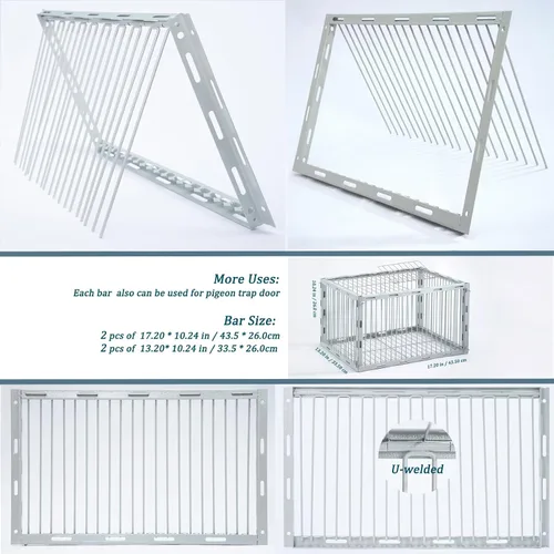 Vista 6 de Trampa para palomas con diseño a prueba de fugas, trampa para pájaros con entrada unidireccional, jaula para pollos y aves para palomas, portátil