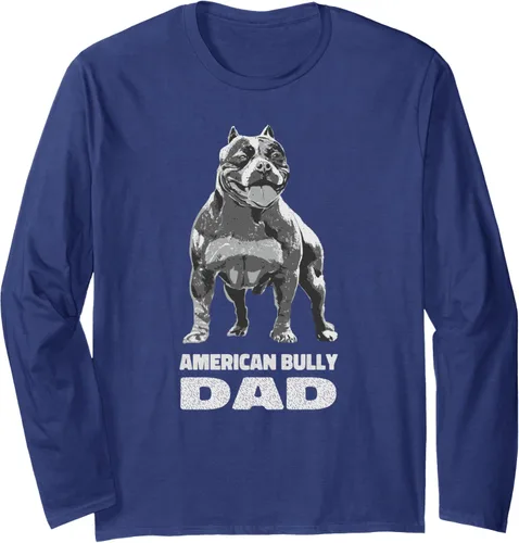 Vista 5 de American Bully Dad Dog Owner American Bully - Camiseta de manga larga Negro