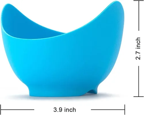 Vista 5 de Tazas de silicona para cocinar huevos con soportes de anillo, molde para hervir huevos para microondas, freidora de aire y cocina de estufa