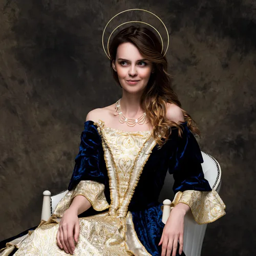 Vista 9 de Beaupretty Diadema dorada con halo de ángel, diosa, tocado para mujer, disfraz para Halloween y cosplay