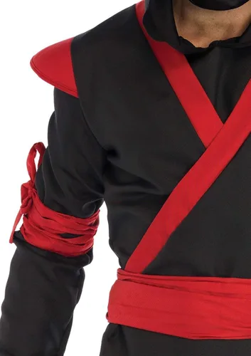 Vista 4 de Leg Avenue Mens 5 Pc Ninja Costume with Shirt Pants Belt Face Mask Hood