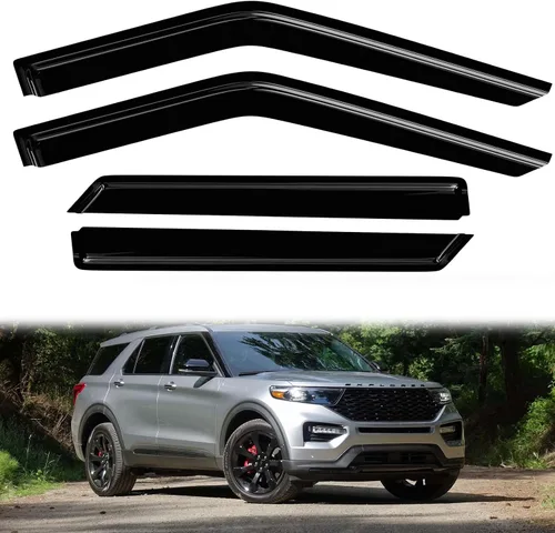 Vista 22 de 4 protectores de lluvia para Chevy Equinox 2010-2017, viseras de ventana, deflectores, parasoles, cinta de ventilación en canal hacia fuera