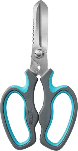 Vista 7 de CYRUS Tijeras de jardín Podadora con dientes de sierra Tijeras de poda Flor afilada (Azul con diente de sierra) Anti-Slip Ergonomic Grips Florist
