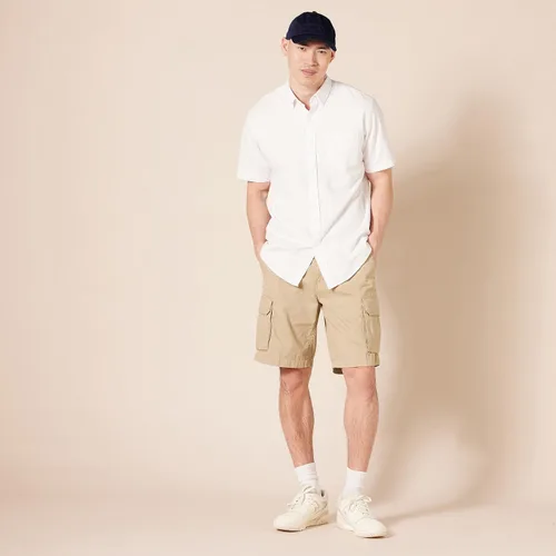 Vista 5 de Tienda Essentials Camisa Oxford de manga corta con bolsillo para hombre