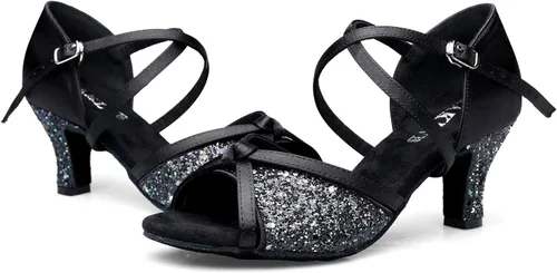 Vista 6 de EAKLVB Ballroom Dance Shoes Women, Latin Salsa Bachata Practice Performance Dancer Shoes
