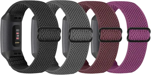 Vista 11 de Vodtian Correa de reloj de nailon elástica compatible con Fitbit Charge 4/Fitbit Charge 3 /SE, correas deportivas trenzadas ajustables Solo Loop