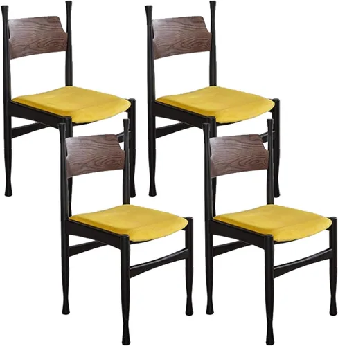 Vista 17 de Sillas de comedor, modernas sillas de comedor de madera, silla de cocina tapizada, taburete sin brazos de granja, silla ocasional para cocina, sala