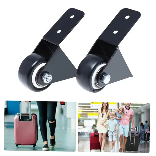 Vista 5 de Housoutil Rueda de muebles para maleta, 2 piezas, ruedas resistentes, marco de acero, rueda giratoria para equipaje para fácil rodamiento