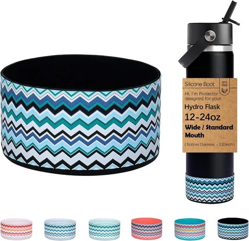 Vista 51 de WK IEASON Base protectora de silicona para botellas Hydro Flask de 12 a 24 onzas de ancho y boca estándar, funda antideslizante para accesorios de 2