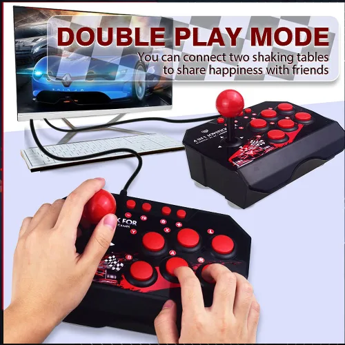 Vista 3 de Diyeeni Arcade Fight Stick Controller, 4 in 1 Wired Game Joystick for SwitchPS3PCAndroid TV, with Spherical Joystick and 6 Control Buttons, 3m9.8ft