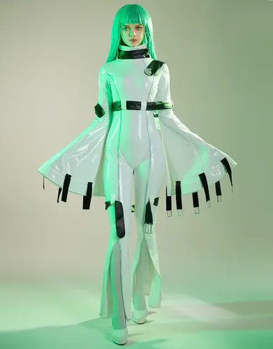 Vista 4 de Cosplay.fm Body de cosplay de anime para mujer con medias gargantilla
