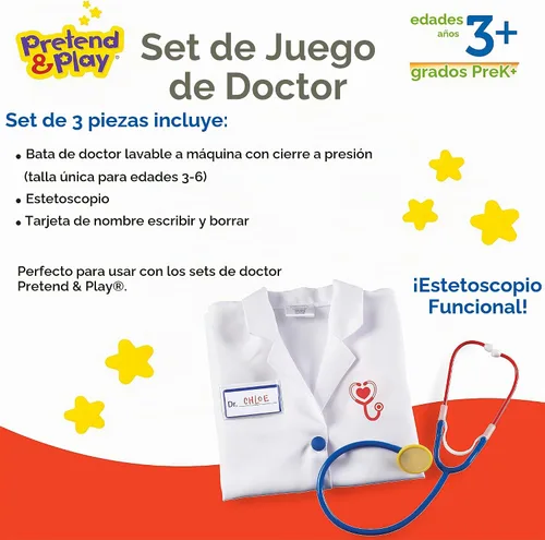 Vista 7 de Learning Resources Set de juego de doctor, 3 piezas