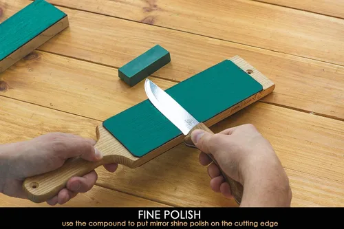 Vista 3 de BeaverCraft Compuesto de cuero Strop para afilar cuchillos - Compuestos de pulido verdes de 2 onzas - Compuesto de Stropping - Compuestos de pulido