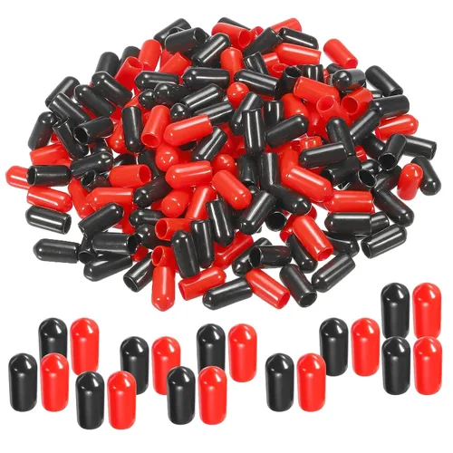 Vista 52 de MECCANIXITY 50 unids tapas de goma Surtido de 0.079 in PVC vinilo tornillo rosca protector para tornillo tornillo negro rojo