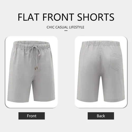 Vista 3 de Janmid Pantalones cortos de playa de verano con cordón de ajuste clásico para hombre