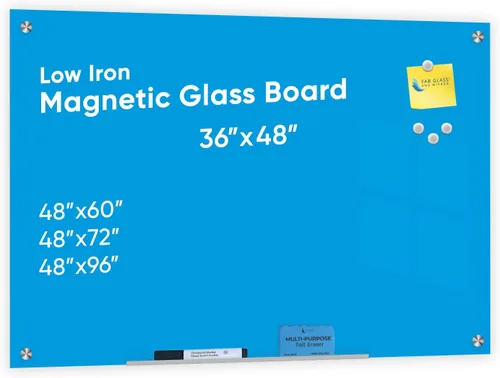 Vista 26 de Fab Glass and Mirror - Pizarrón magnético de vidrio con borrador, Negro