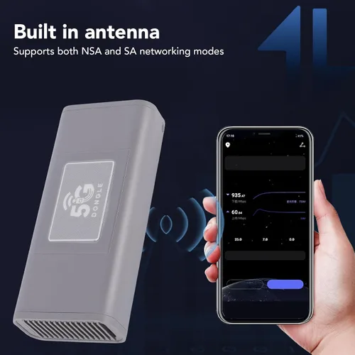Vista 4 de Jectse 5G USB Modem, 2.5Gbps High Speed Portable Mobile Hotspot Router with Built in Antenna for Gaming Video Streaming Worldwide