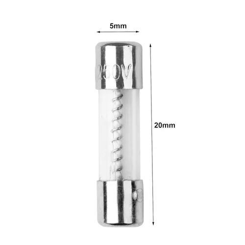 Vista 2 de Paquete de 25, T1AL250V fusibles de vidrio de cartucho 5 x 20 mm, 1A 250V, fusible de proceso lento, tubo de vidrio de 0.2 x 0.78 pulgadas