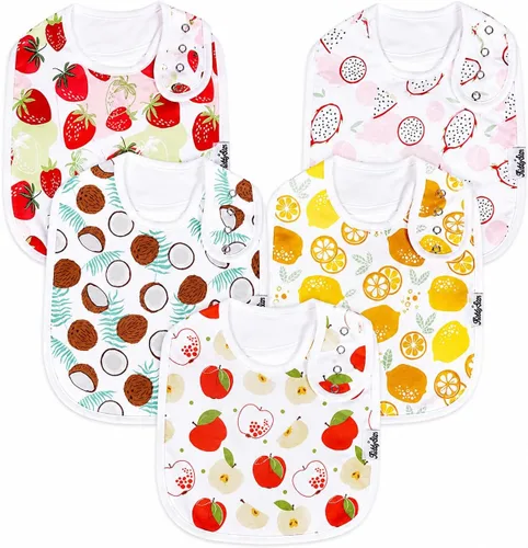 Vista 25 de KiddyStar Organic Cotton Baby Drool Bibs Soft, Adjustable, Absorbent, Unisex Teething Bandana Bibs for Babies