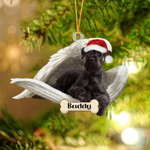 Vista 108 de Afghan Hounds - Adorno de Navidad con alas de ángel durmiente, recuerdo personalizado para perros 2024, adorno de forma acrílica, regalos