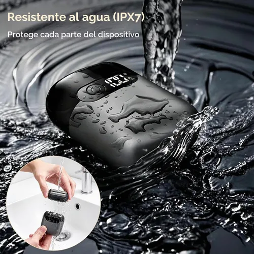 Vista 9 de Maquinilla de afeitar eléctrica para hombres, afeitadora de aluminio y Negro grafito