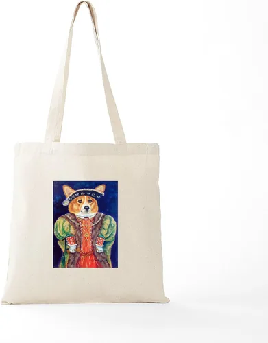 Vista 5 de CafePress Corgi King Tote Bag Bolsa de lona natural, bolsa de compras reutilizable