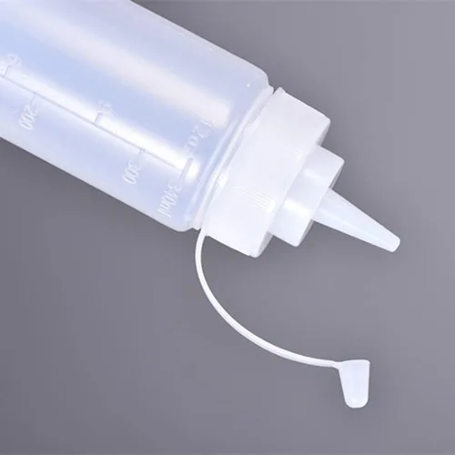 Vista 8 de Botellas de plástico de 3 colores para salsa exprimible con tapas de boquilla, dispensadores de botellas de condimentos reutilizables para mostaza